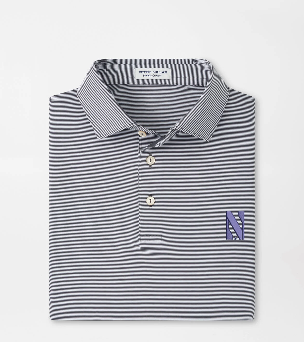 Northwestern Jubilee Stripe Performance Polo