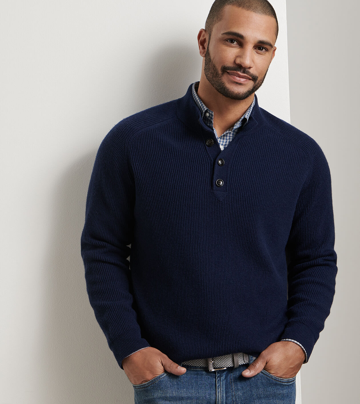 Brant Button Mock Sweater