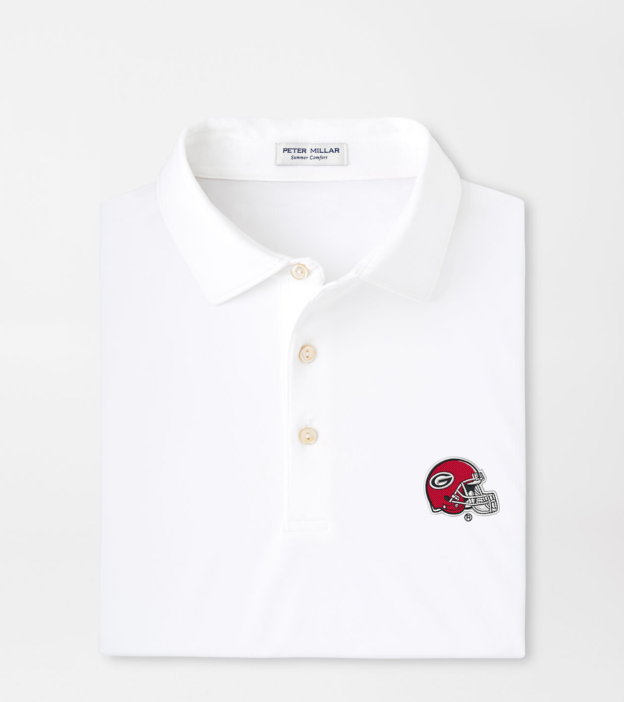 Georgia Helmet Solid Performance Jersey Polo (Sean Self Collar)