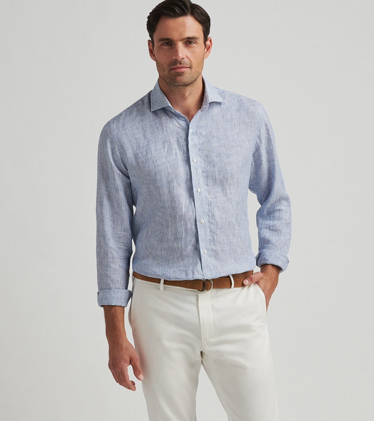 Astino Lino Stripe Sport Shirt