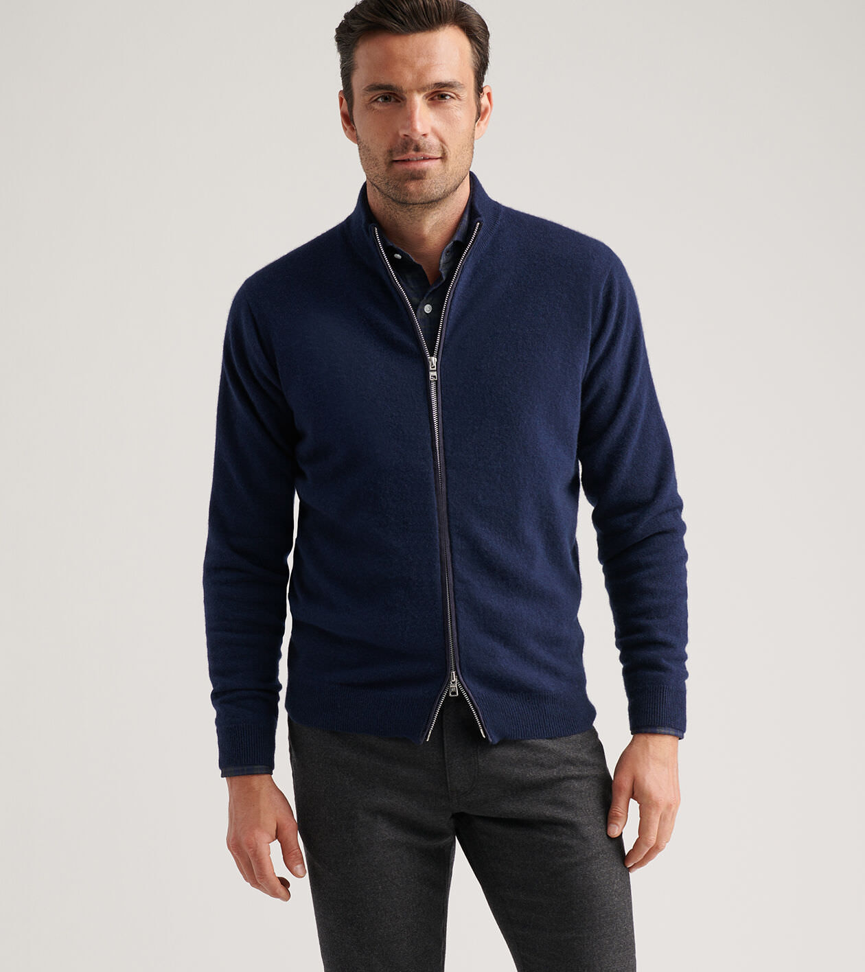 Artisan Crafted Cashmere Full-Zip Sweater