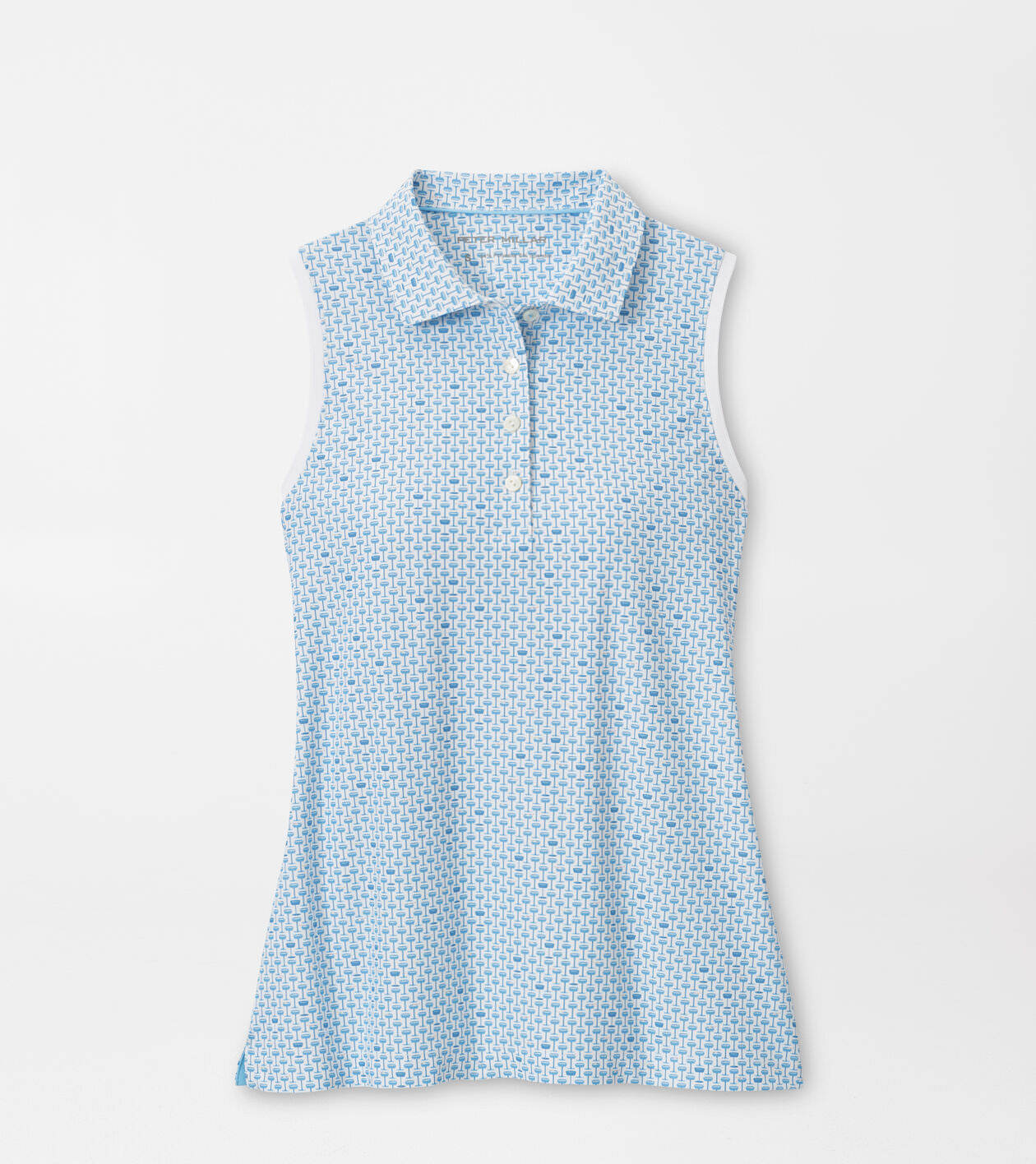 With A Twist Banded Sport Mesh Sleeveless Button Polo