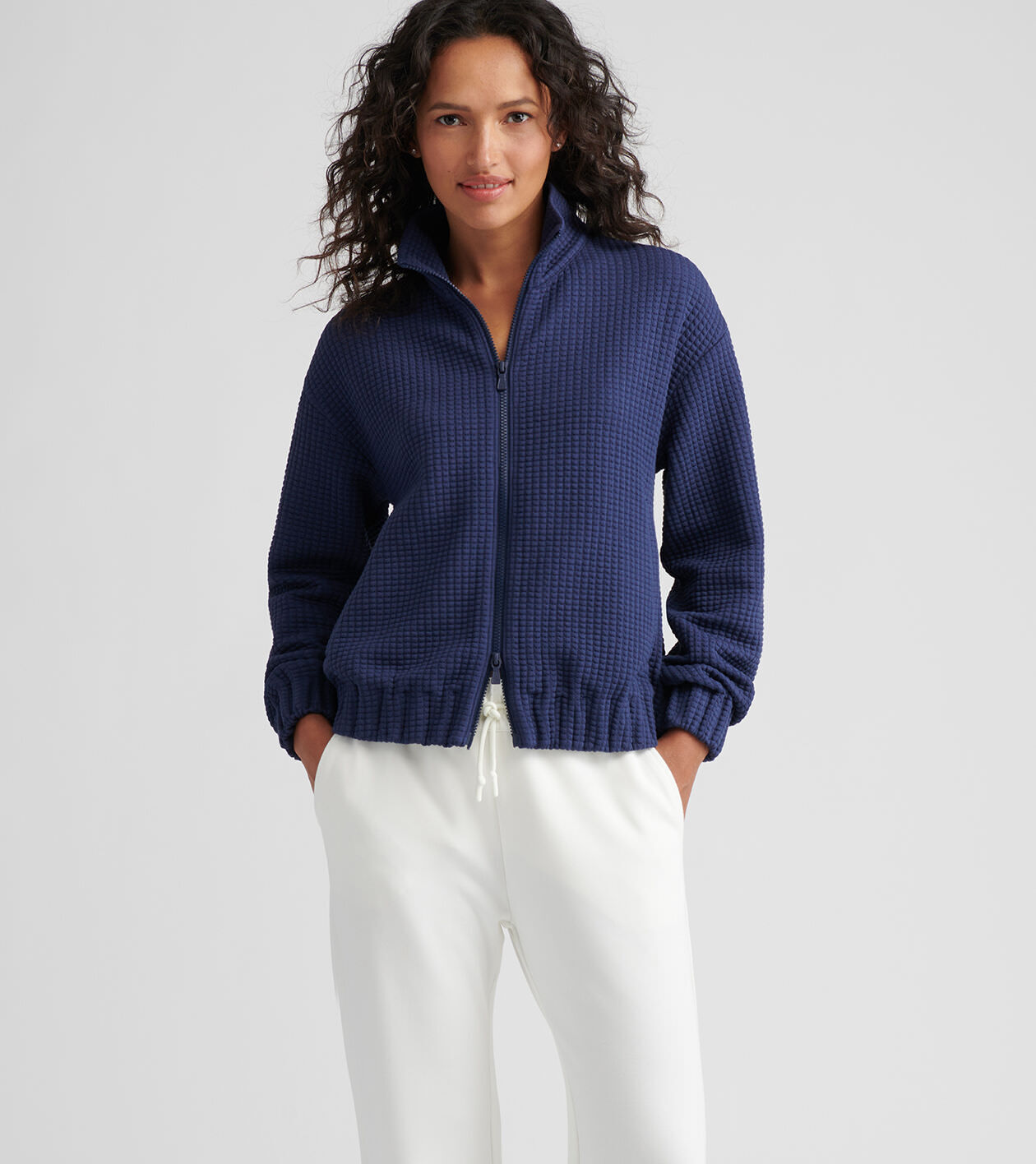 Flora Knit Jacquard Full-Zip Layer