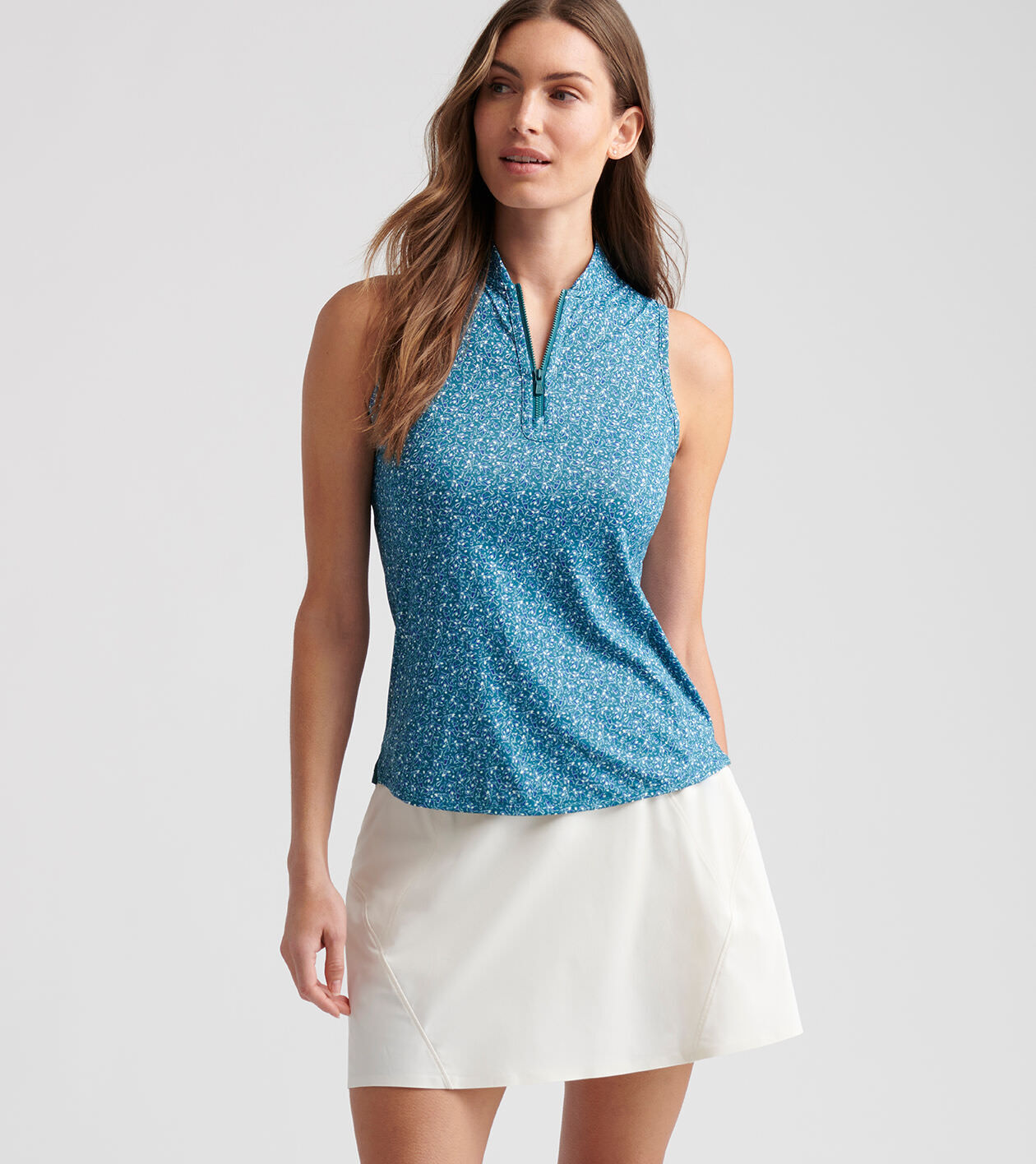 Shirley Garden Soirée Sleeveless Zip Polo