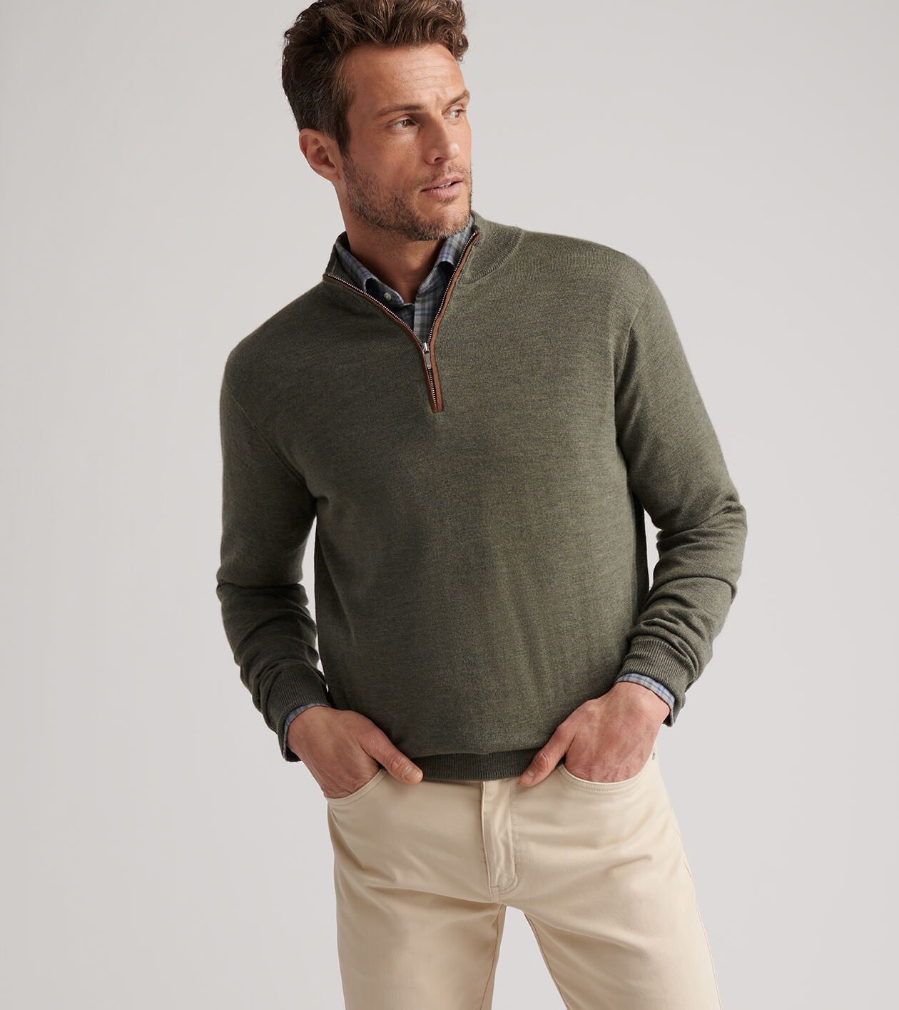 Autumn Crest Suede Trim Quarter-Zip