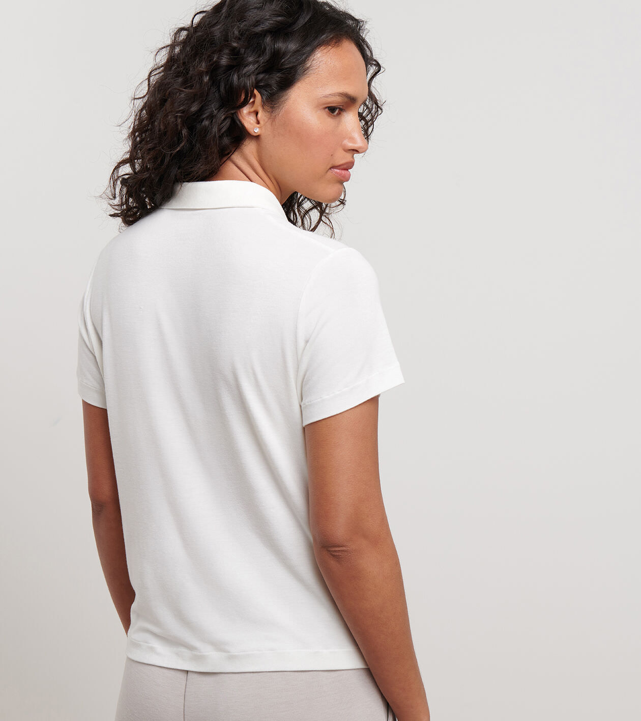 Flora Knit Jersey Collared Short-Sleeve