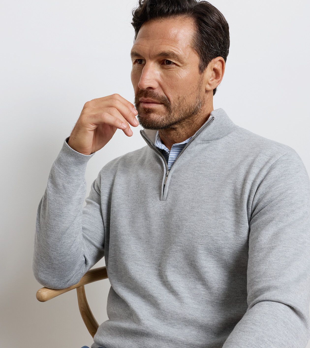 Coolspun Lite Cotton Quarter-Zip Sweater