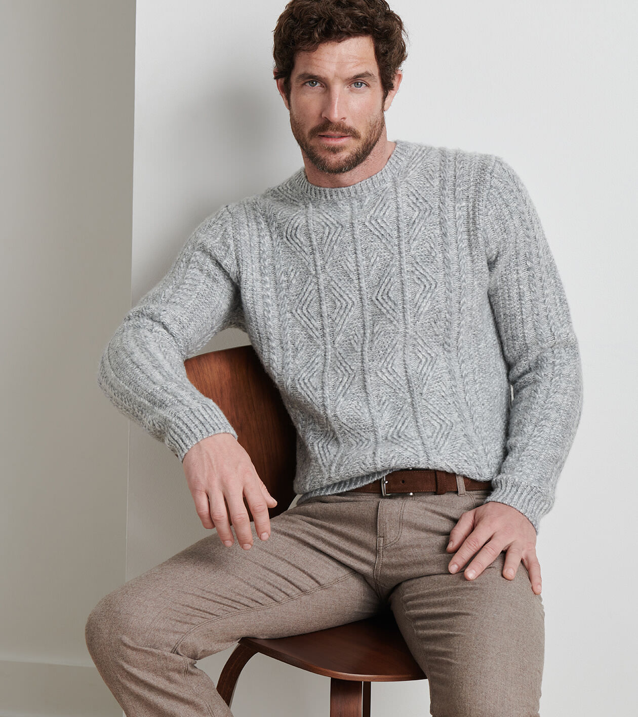 Callum Cable Crewneck Sweater