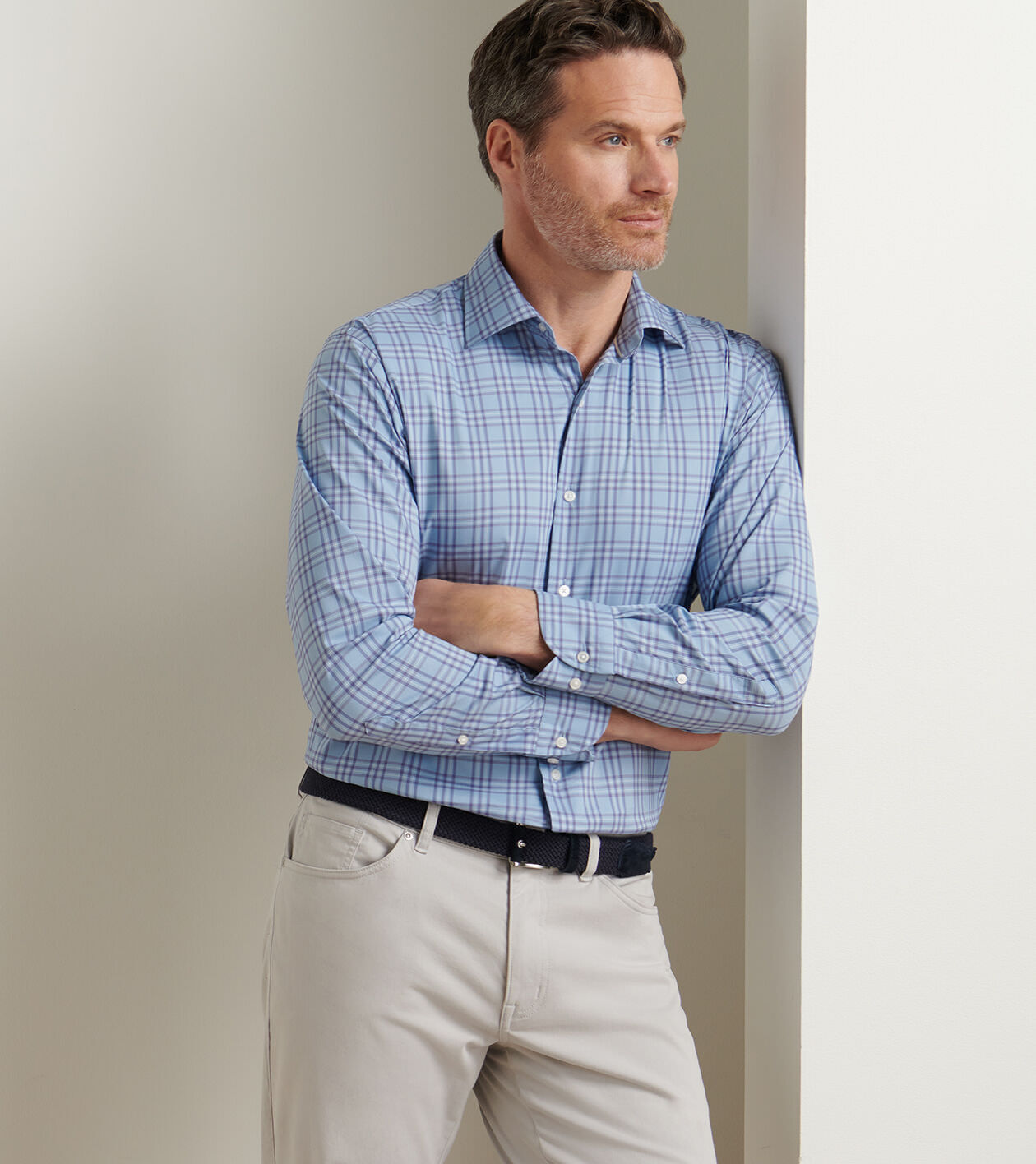 Brevard Crown Lite Cotton-Stretch Sport Shirt