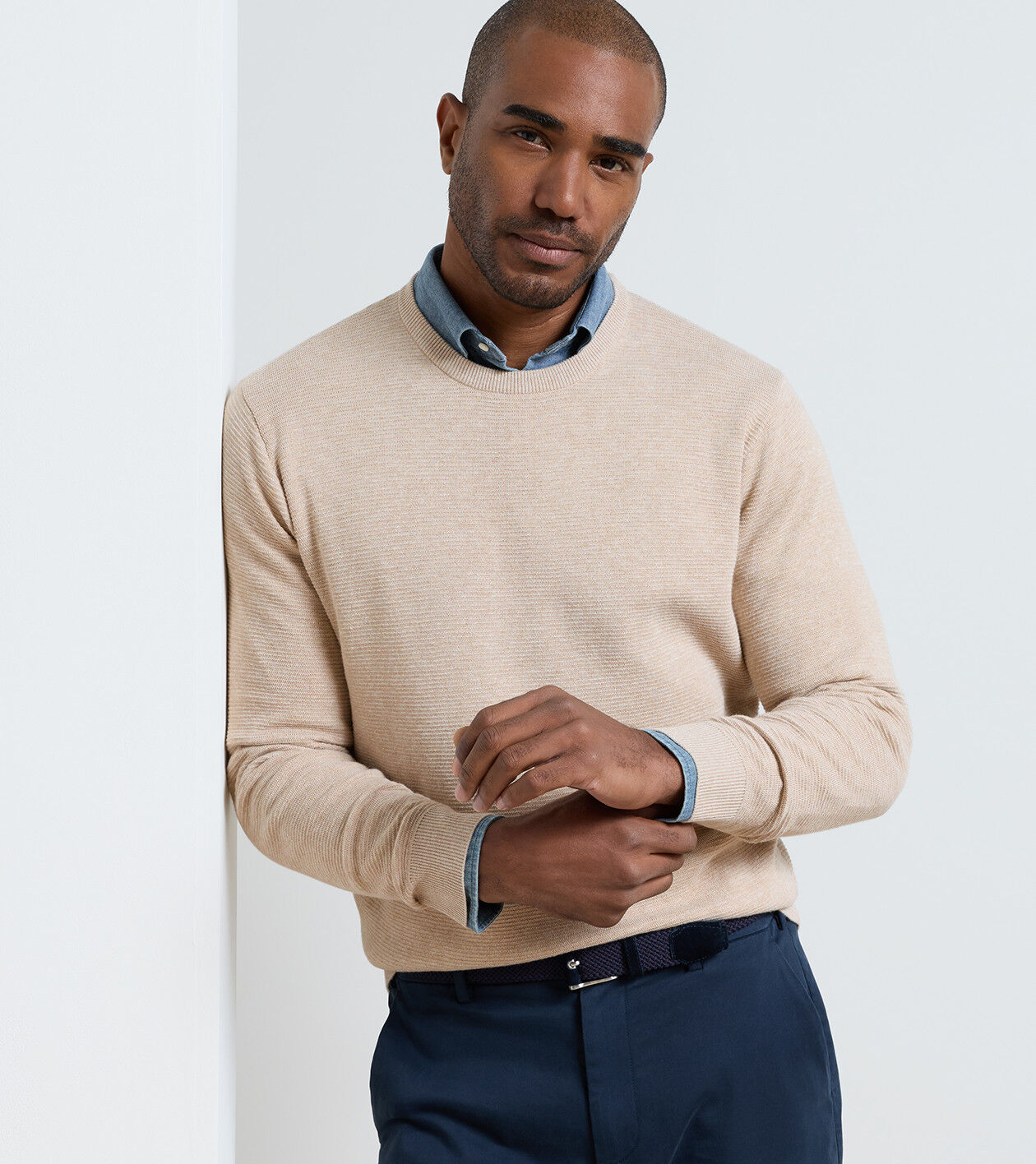 Coolspun Lite Textured Crewneck Sweater