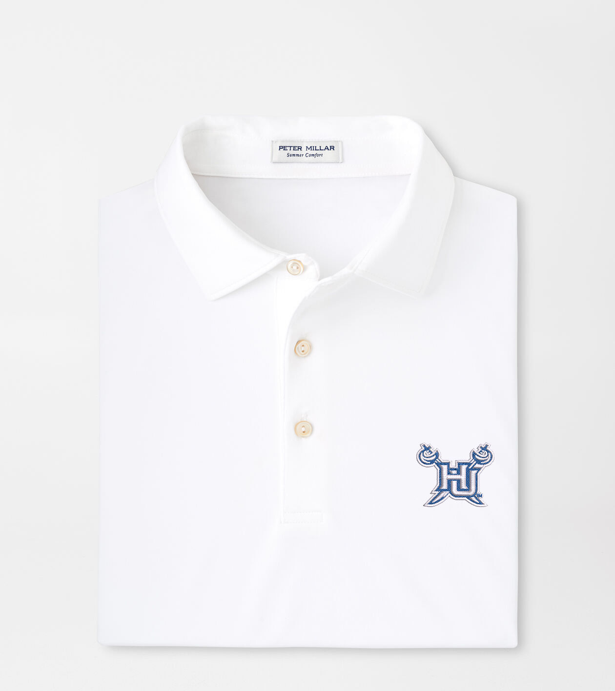 Hampton University Solid Performance Jersey Polo (Sean Self Collar)