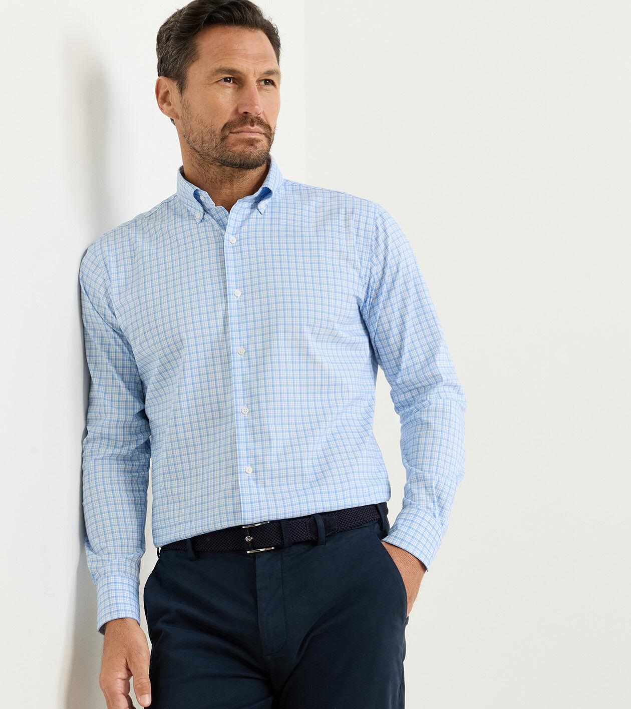 Calvin Crown Lite Cotton-Stretch Sport Shirt