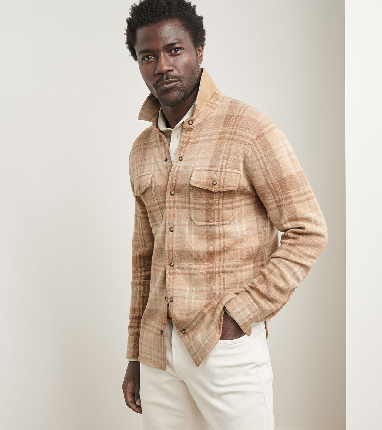 Gordon Plaid Sweater Shirt Jacket