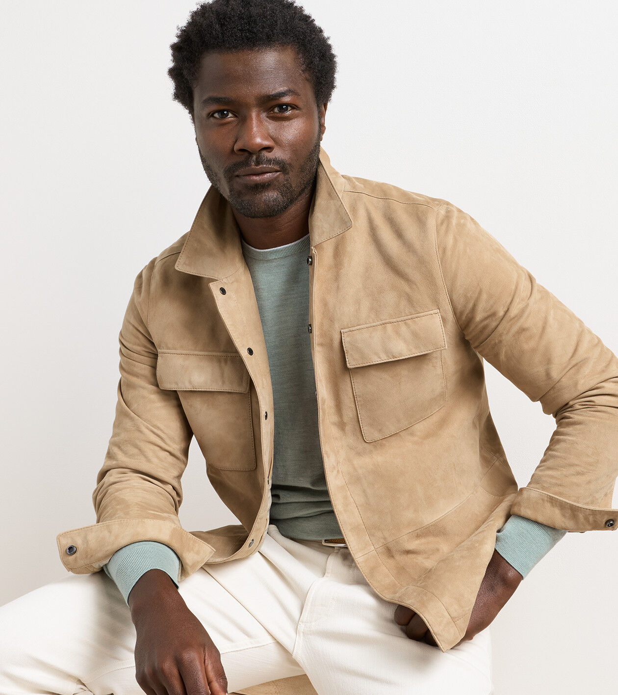 Featherweight Suede Shirt Jacket