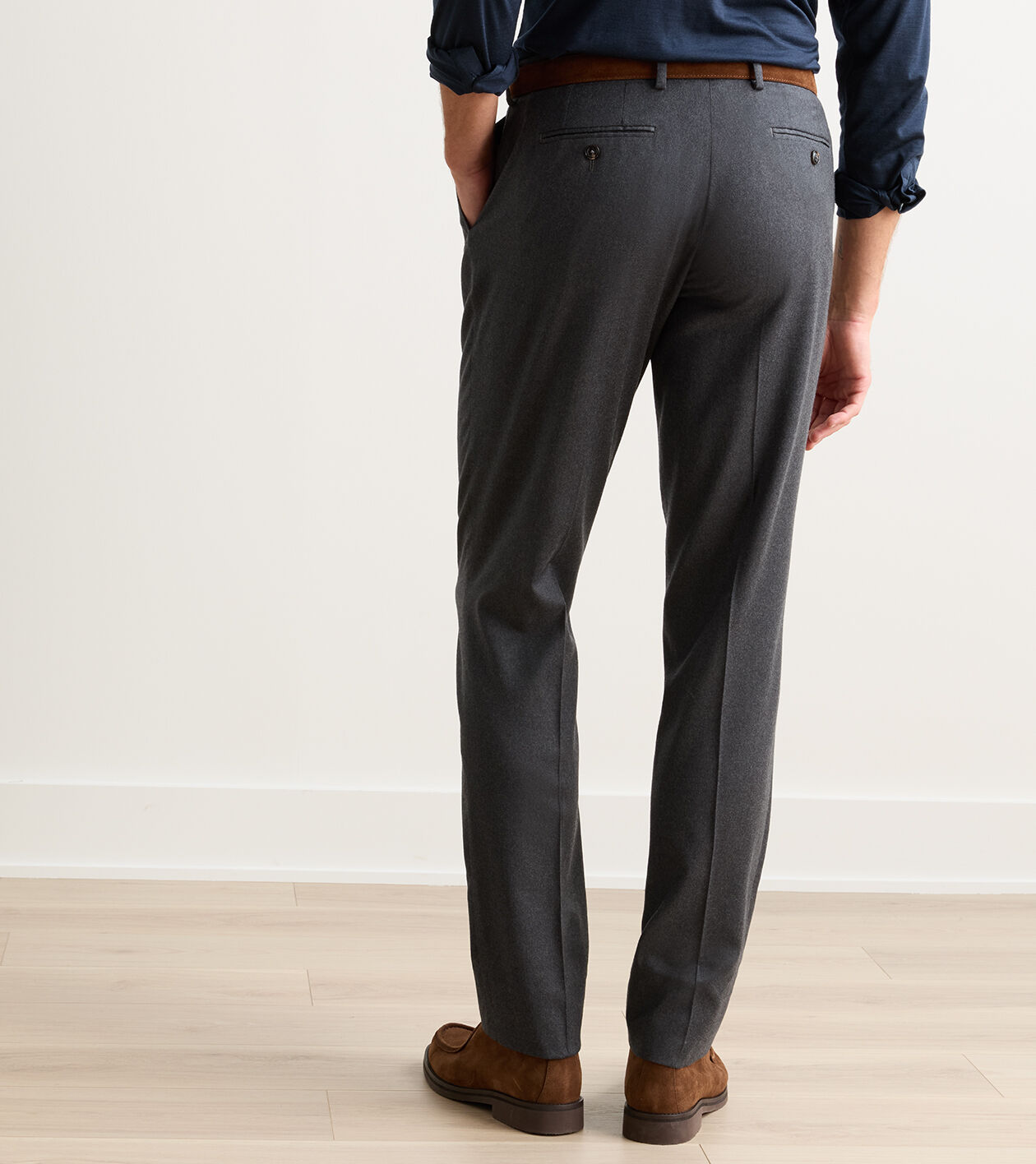 Byron Cashmere-Merino Flat Front Trouser