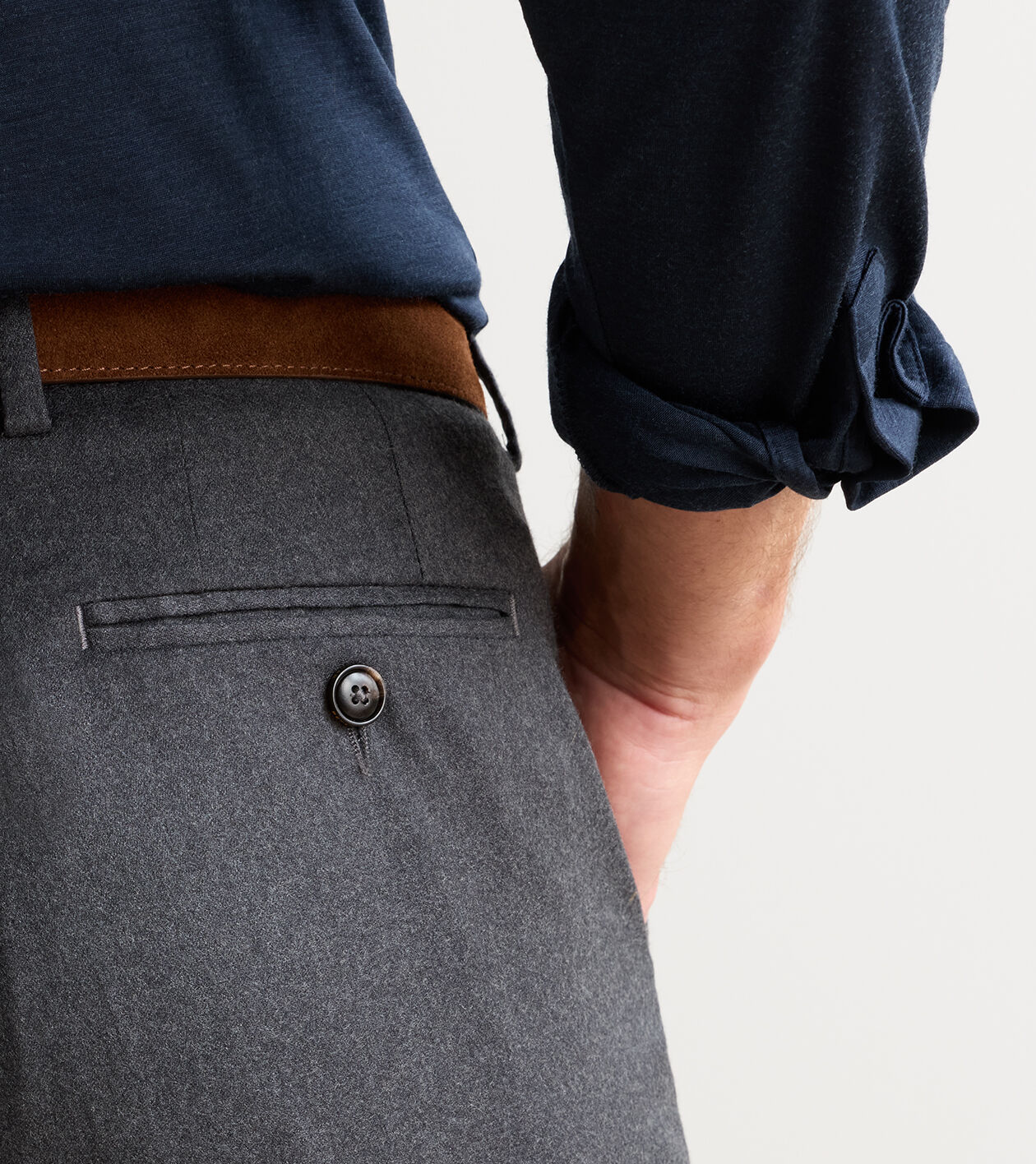 Byron Cashmere-Merino Flat Front Trouser