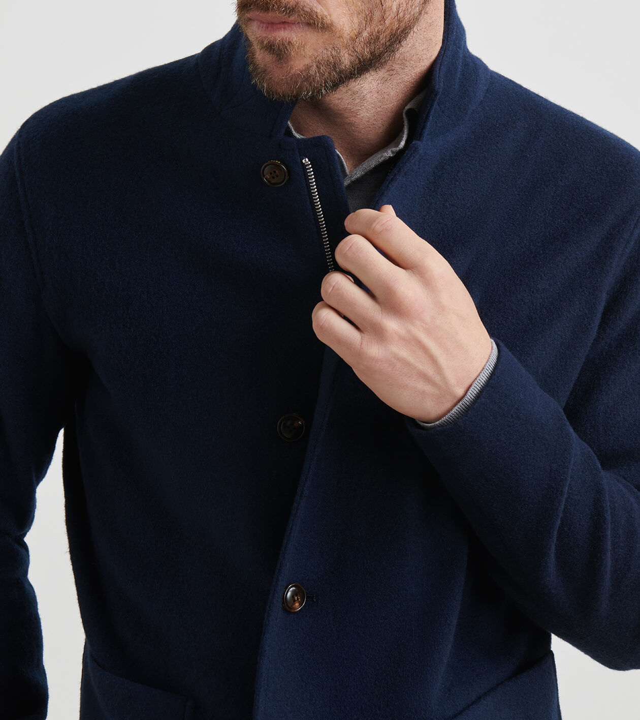 Artisan Crafted Cashmere Zip Blazer