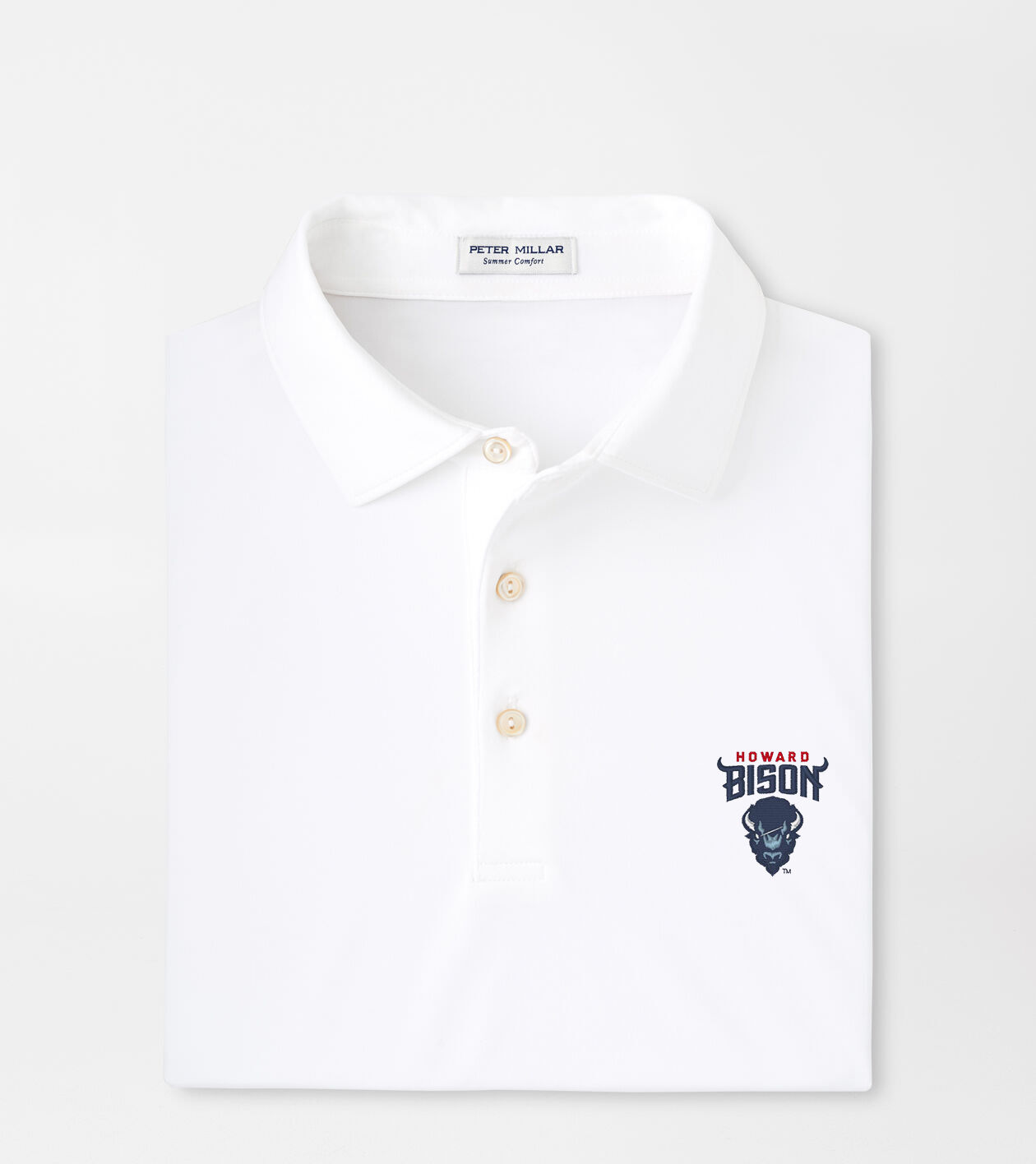 Howard University Solid Performance Jersey Polo (Sean Self Collar)
